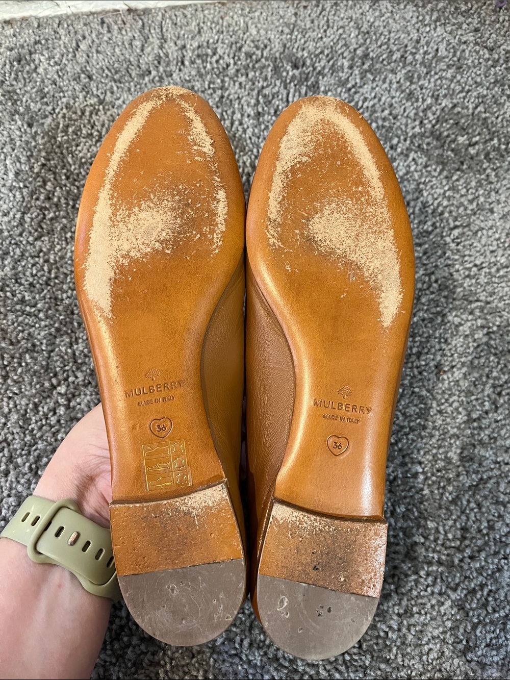 Mulberry leather brown bow ballet flats - Picture 4 of 9